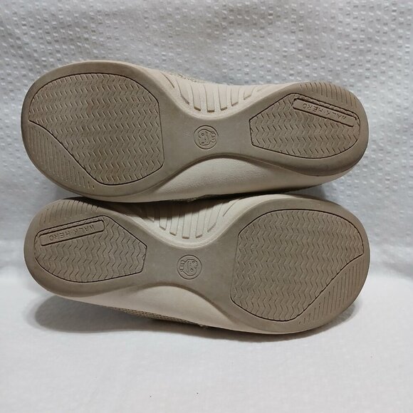 WOMENS WALK HERO BEIGE CANVAS ARCH SUPPORT SPORTY SHOE MULES SIZE 6 - Picture 6 of 10